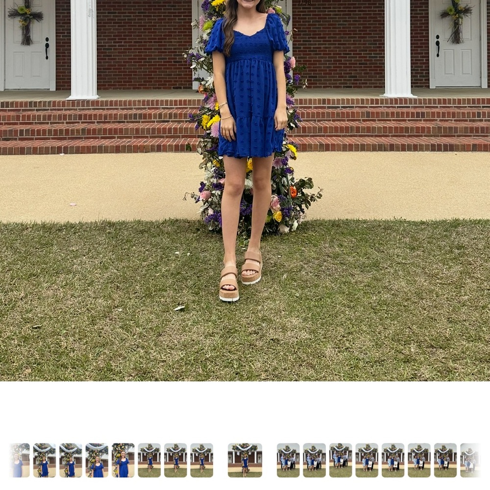 Blue Puff Sleeve Dress